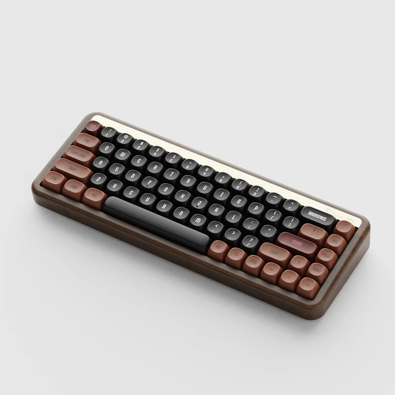 Akko MU01 Autumn Walnut Wood Case Multi-Mode RGB Hot-Swappable Mechanical Keyboard (Akko Rosewood Switch, Akko X TTC Demon Switch)