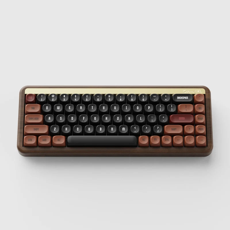 Akko MU01 Autumn Walnut Wood Case Multi-Mode RGB Hot-Swappable Mechanical Keyboard (Akko Rosewood Switch, Akko X TTC Demon Switch)