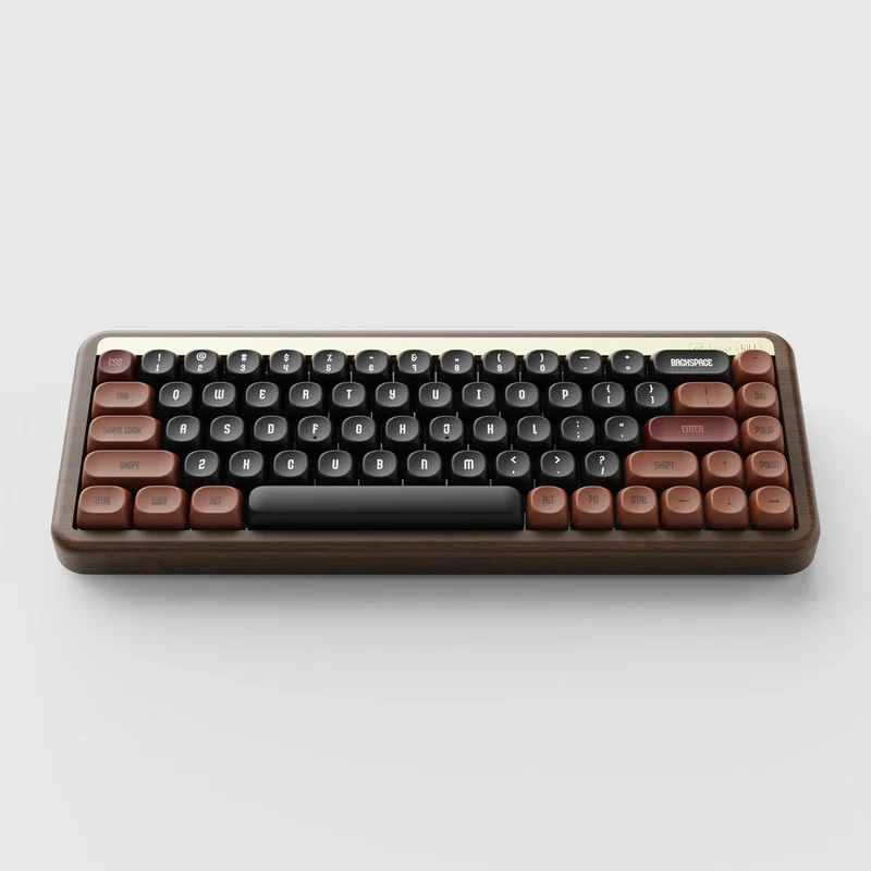 Akko MU01 Autumn Walnut Wood Case Multi-Mode RGB Hot-Swappable Mechanical Keyboard (Akko Rosewood Switch, Akko X TTC Demon Switch)