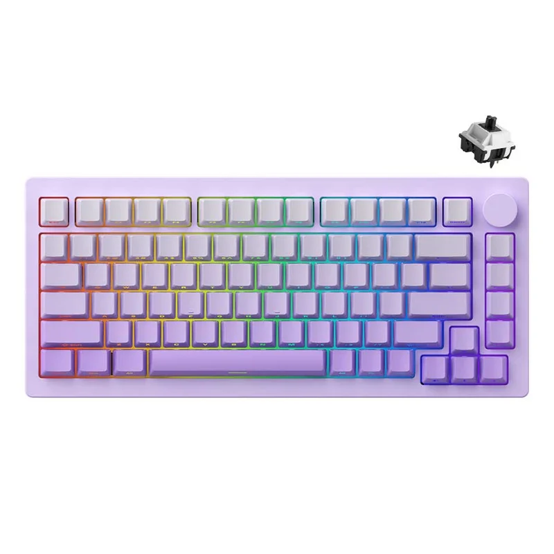 Monsgeek M1W V3 SP Aluminum Case Multi-Mode RGB Hot-Swappable Mechanical Keyboard (Lilac Purple) (Akko V3 Piano Pro Switch)