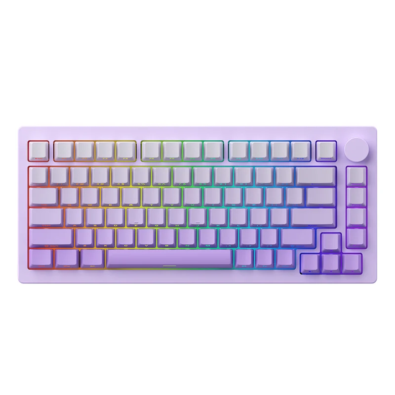 Monsgeek M1W V3 SP Aluminum Case Multi-Mode RGB Hot-Swappable Mechanical Keyboard (Lilac Purple) (Akko V3 Piano Pro Switch)