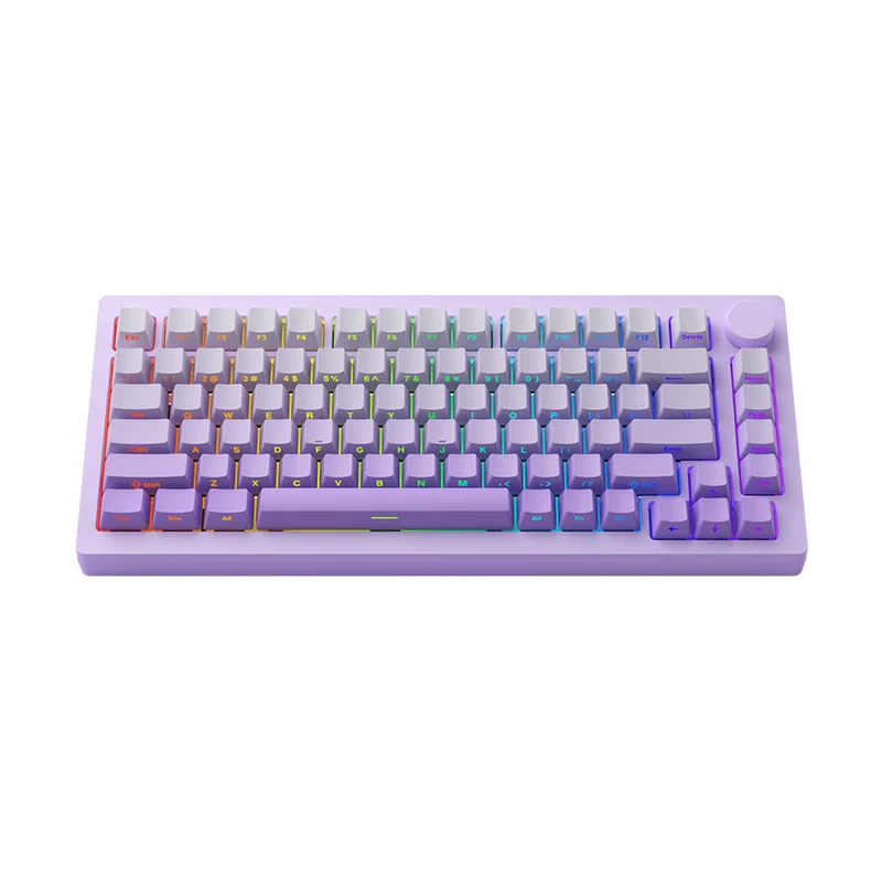 Monsgeek M1W V3 SP Aluminum Case Multi-Mode RGB Hot-Swappable Mechanical Keyboard (Lilac Purple) (Akko V3 Piano Pro Switch)
