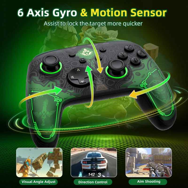 IINE Macro Programming Falcon Zelda Pro Controller for Switch/ Switch OLED (L841)