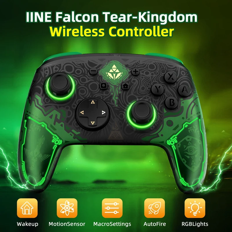 IINE Macro Programming Falcon Zelda Pro Controller for Switch/ Switch OLED (L841)