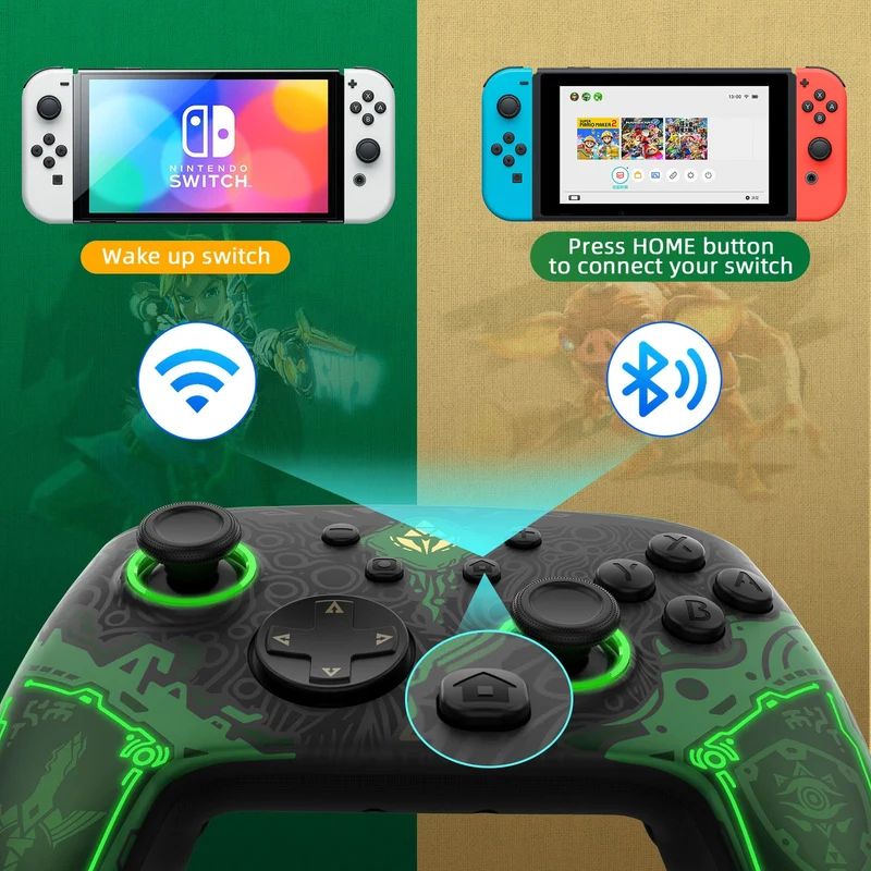 IINE Macro Programming Falcon Zelda Pro Controller for Switch/ Switch OLED (L841)