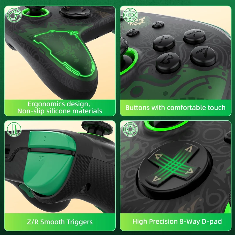 IINE Macro Programming Falcon Zelda Pro Controller for Switch/ Switch OLED (L841)