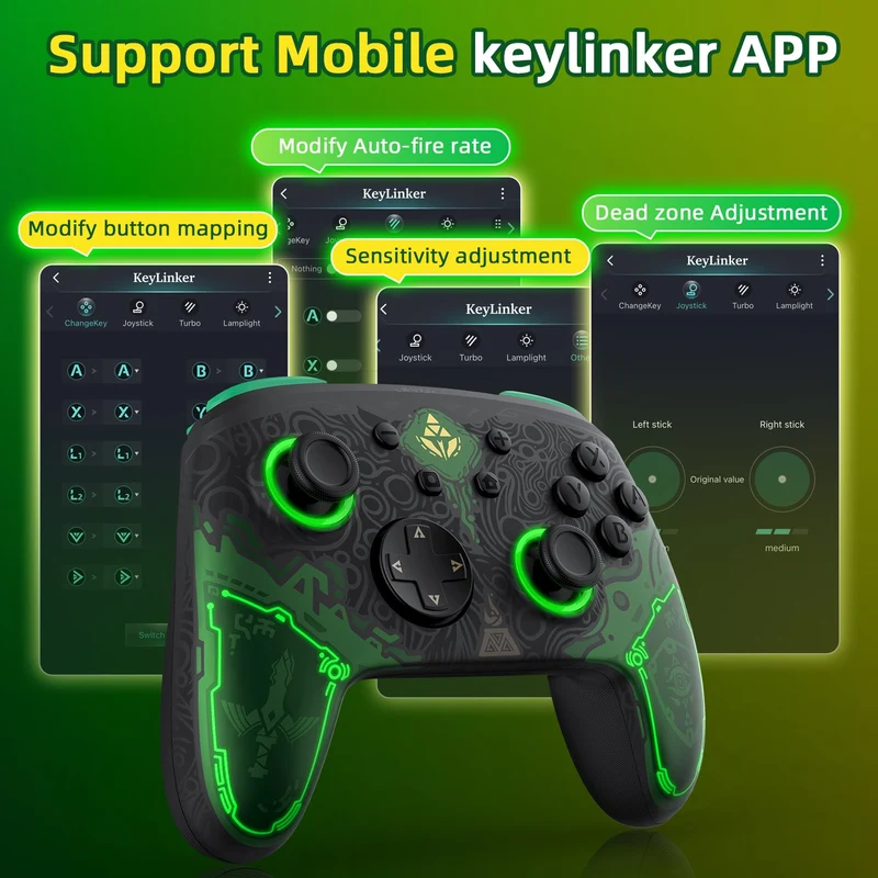 IINE Macro Programming Falcon Zelda Pro Controller for Switch/ Switch OLED (L841)