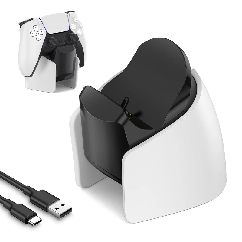 IINE Mini Charging Dock for PS5 DualSense Edge Controller / DualSense Controller (Black/White) (L962)