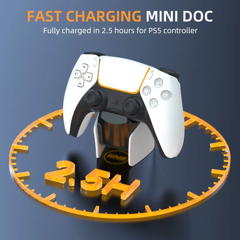 IINE Mini Charging Dock for PS5 DualSense Edge Controller / DualSense Controller (Black/White) (L962)