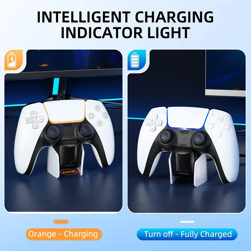 IINE Mini Charging Dock for PS5 DualSense Edge Controller / DualSense Controller (Black/White) (L962)