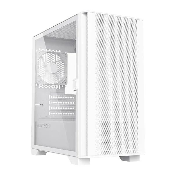 Montech Air 100 Lite Mesh TG Micro-ATX Case (Black, White)