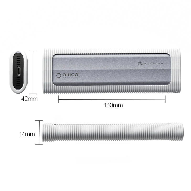 Orico M.2 SATA/ NVMe SSD Enclosure Dual Protocol (Grey) (AXM2S-G2)
