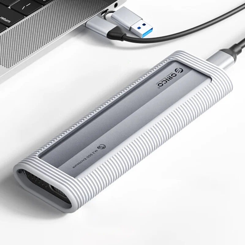 Orico M.2 NVMe SSD Enclosure with Silicone Protective Case (Grey) (AXM2-G2)