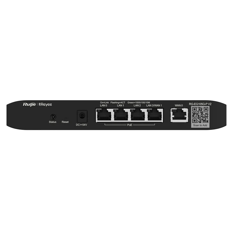 Reyee 5-Port Gigabit Cloud Managed Poe Router (RG-EG105G-P V2)