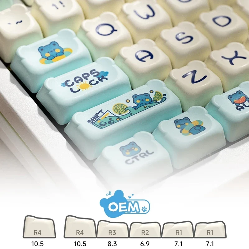 Akko Lemon Bear Keycap Set OEM Profile 122 Keys