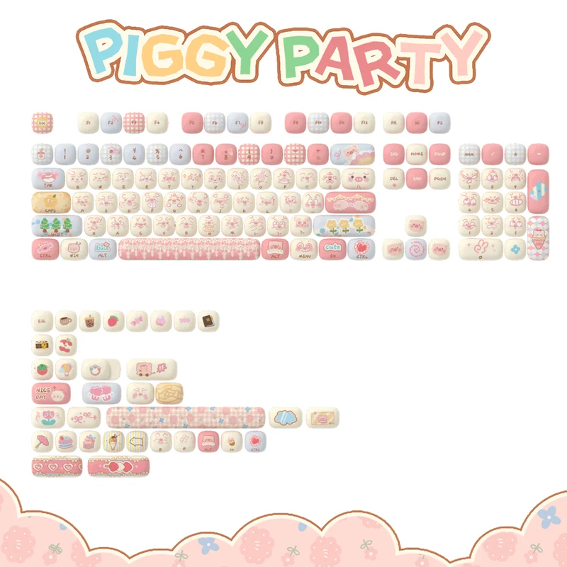 Akko Piggy Party Keycap Set MOG Profile 139 Keys