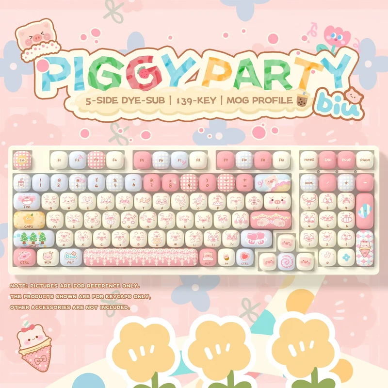 Akko Piggy Party Keycap Set MOG Profile 139 Keys