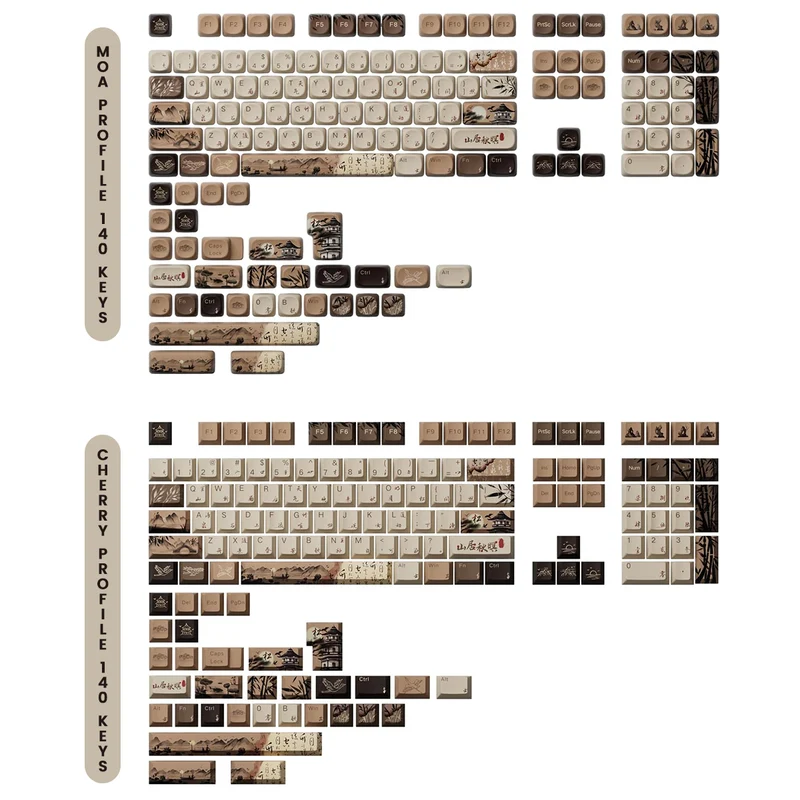 Akko Mountain Seclusion Keycap Set (MOA Profile 140 Keys, Cherry Profile 140 Keys)