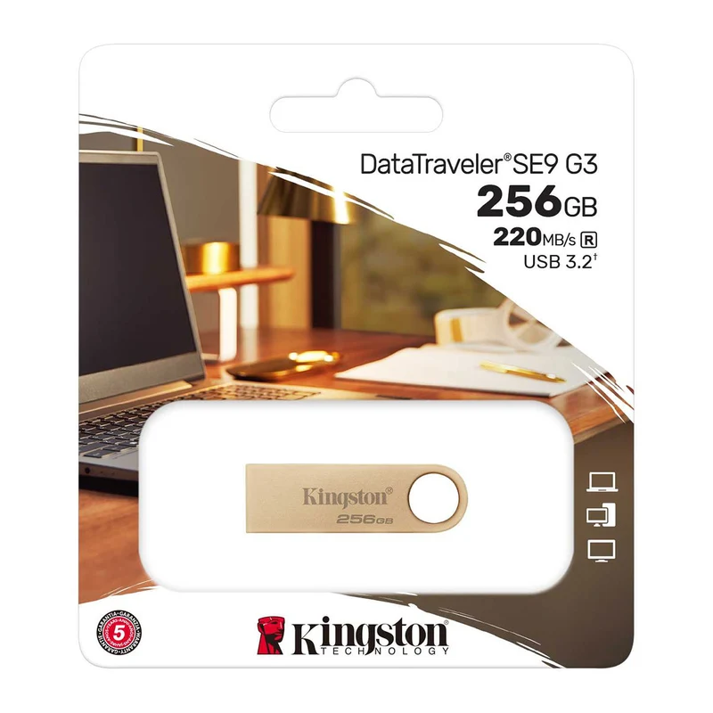 Kingston DataTraveler SE9 G3 USB 3.2 Gen 1 220mb/s Read Type-A USB Flash Drive (64GB, 128GB, 256GB)
