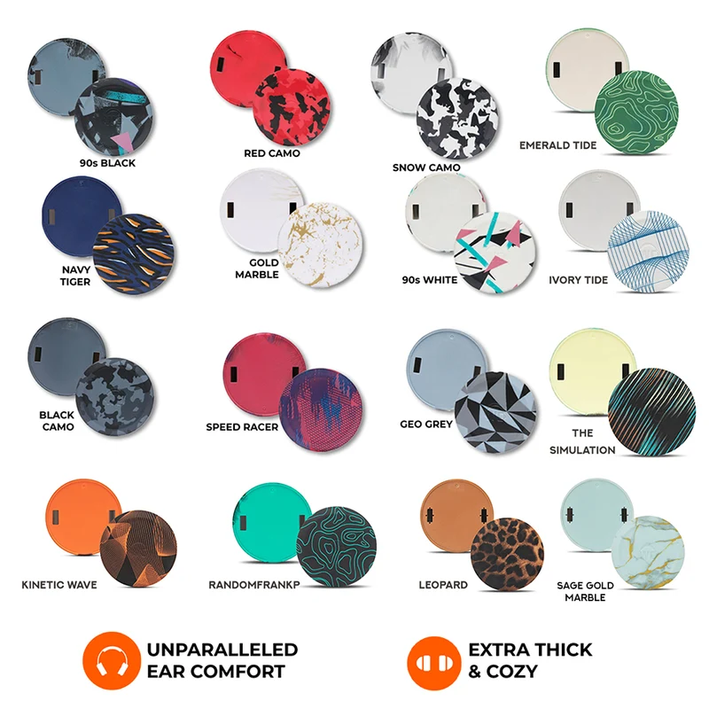 Wicked Cushions WC Side Speaker Plates for Arctis Nova Headsets (Black Camo, Red Camo, 90s Black, 90s White,Snow Camo, Speed Racer,Gold Marble,Navy Tiger,Geo Grey,Emerald Tide,Ivory Tide,The Simulation,Kinetic Wave, RandomFrankP,Leopard, Sage Gold Marble)