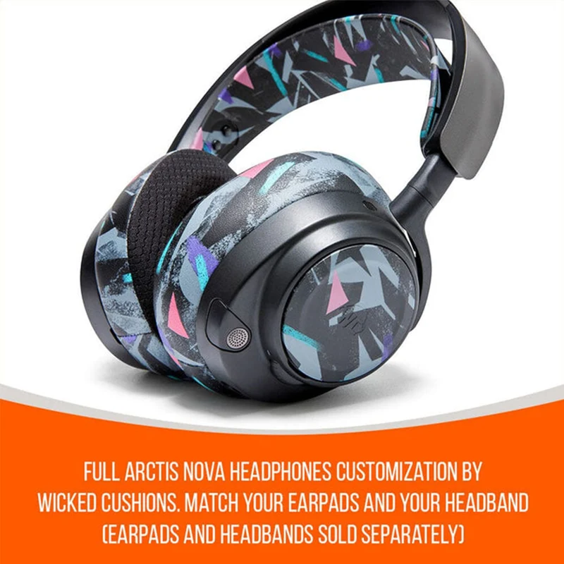 Wicked Cushions WC Side Speaker Plates for Arctis Nova Headsets (Black Camo, Red Camo, 90s Black, 90s White,Snow Camo, Speed Racer,Gold Marble,Navy Tiger,Geo Grey,Emerald Tide,Ivory Tide,The Simulation,Kinetic Wave, RandomFrankP,Leopard, Sage Gold Marble)
