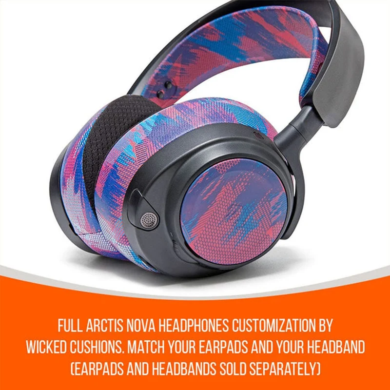 Wicked Cushions WC Side Speaker Plates for Arctis Nova Headsets (Black Camo, Red Camo, 90s Black, 90s White,Snow Camo, Speed Racer,Gold Marble,Navy Tiger,Geo Grey,Emerald Tide,Ivory Tide,The Simulation,Kinetic Wave, RandomFrankP,Leopard, Sage Gold Marble)