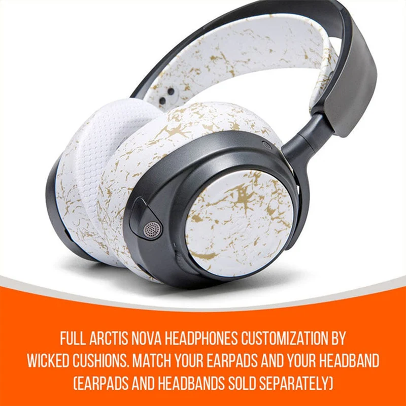 Wicked Cushions WC Side Speaker Plates for Arctis Nova Headsets (Black Camo, Red Camo, 90s Black, 90s White,Snow Camo, Speed Racer,Gold Marble,Navy Tiger,Geo Grey,Emerald Tide,Ivory Tide,The Simulation,Kinetic Wave, RandomFrankP,Leopard, Sage Gold Marble)