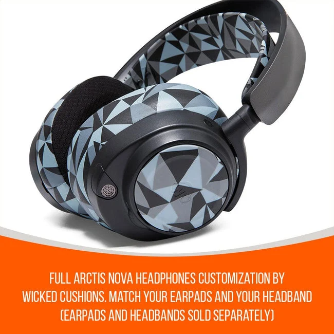 Wicked Cushions WC Side Speaker Plates for Arctis Nova Headsets (Black Camo, Red Camo, 90s Black, 90s White,Snow Camo, Speed Racer,Gold Marble,Navy Tiger,Geo Grey,Emerald Tide,Ivory Tide,The Simulation,Kinetic Wave, RandomFrankP,Leopard, Sage Gold Marble)