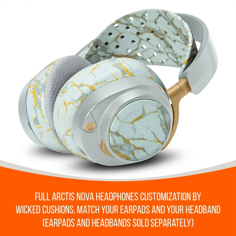 Wicked Cushions WC Side Speaker Plates for Arctis Nova Headsets (Black Camo, Red Camo, 90s Black, 90s White,Snow Camo, Speed Racer,Gold Marble,Navy Tiger,Geo Grey,Emerald Tide,Ivory Tide,The Simulation,Kinetic Wave, RandomFrankP,Leopard, Sage Gold Marble)