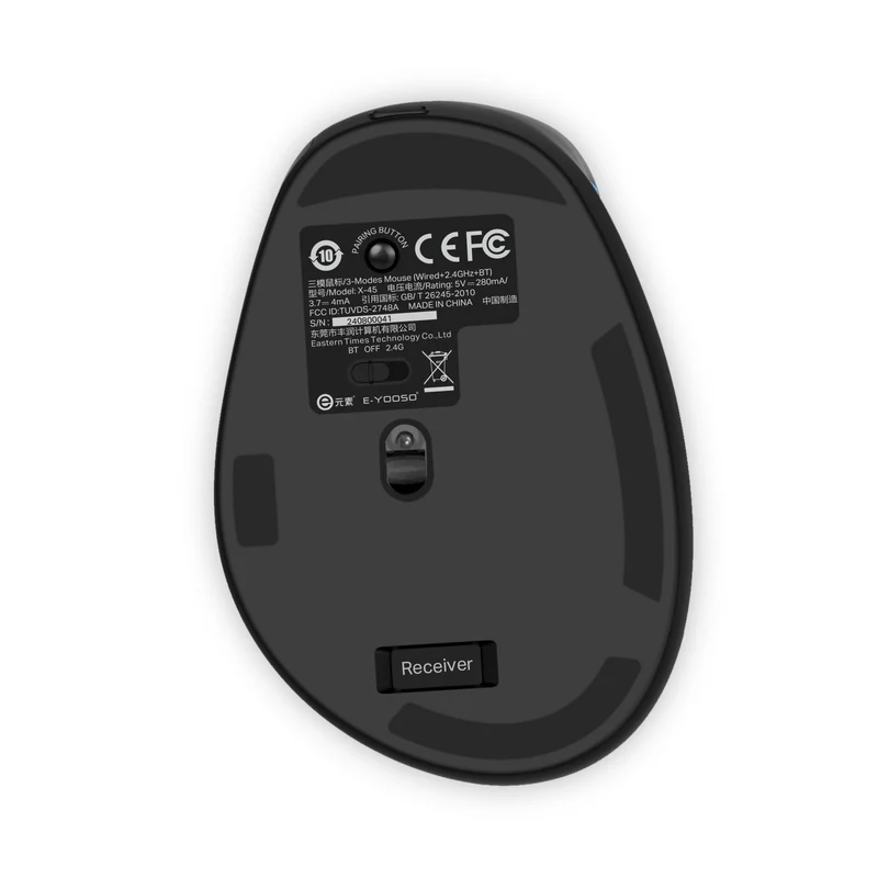 E-Yooso X-45 Tri-Mode Mouse (Red/Black, Black)
