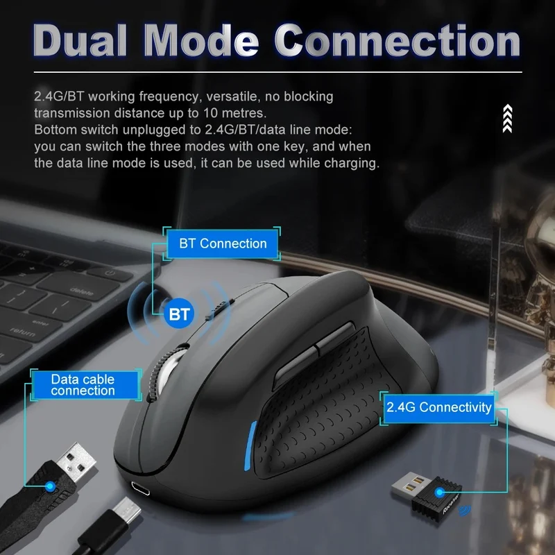 E-Yooso X-45 Tri-Mode Mouse (Red/Black, Black)