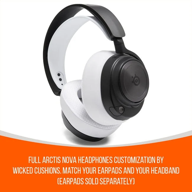 Wicked Cushions WC Silicone HeadbandZ for Arctis Nova Headsets (90s Black, White, Black Camo, Red Camo, 90s White, Snow Camo, Gold Marble, Geo Grey, Black, Speed Racer, Navy Tiger, Emerald Tide, Ivory Tide, The Simulation, Kinetic Wave, RandomFrankP)