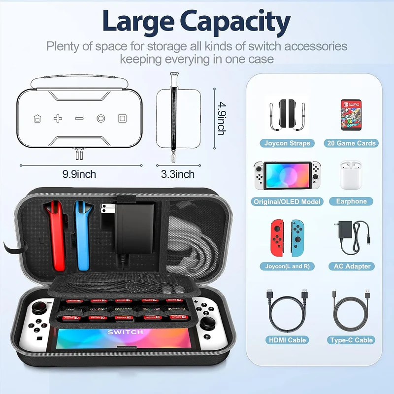 NSW Oivo Carry Case For N-Switch / N-Switch Oled (Gray) (IV-SW188)