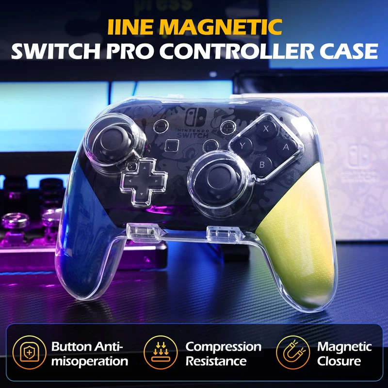 IINE Transparent Protective Case For Switch Pro Controller (L963)