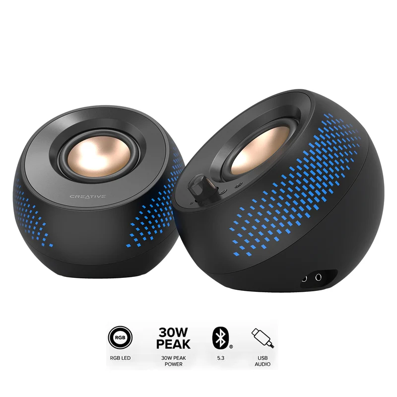 Creative Pebble X 2.0 Channel USB Type-C Computer Speaker (Black)