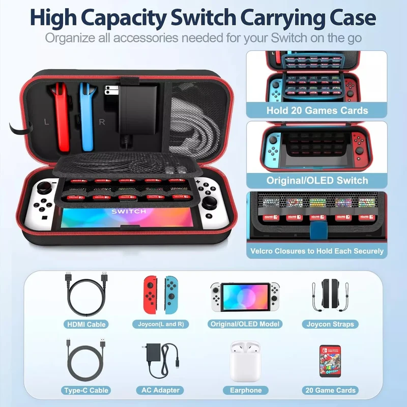 NSW Oivo Carry Case For N-Switch / N-Switch OLED (Black) (KT-K188X-US)