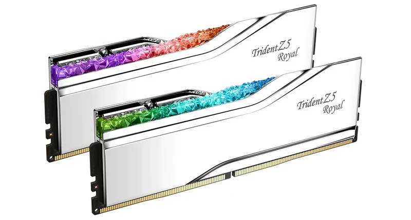 G. Skill Trident Z5 Royal 32GB (2x16GB) DDR5 6400MHz CL32-39-39-102 1.40V Intel Xmp Desktop Memory (Silver) (F5-6400J3239G16GX2-TR5S)