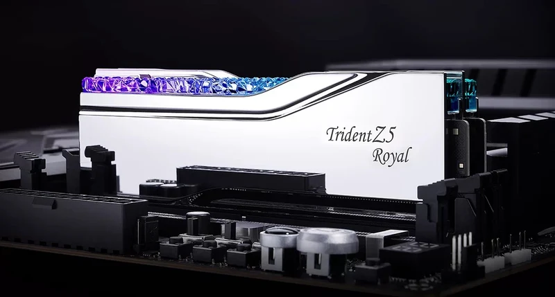 G. Skill Trident Z5 Royal 32GB (2x16GB) DDR5 6400MHz CL32-39-39-102 1.40V Intel Xmp Desktop Memory (Silver) (F5-6400J3239G16GX2-TR5S)