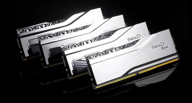 G. Skill Trident Z5 Royal 32GB (2x16GB) DDR5 6400MHz CL32-39-39-102 1.40V Intel Xmp Desktop Memory (Silver) (F5-6400J3239G16GX2-TR5S)