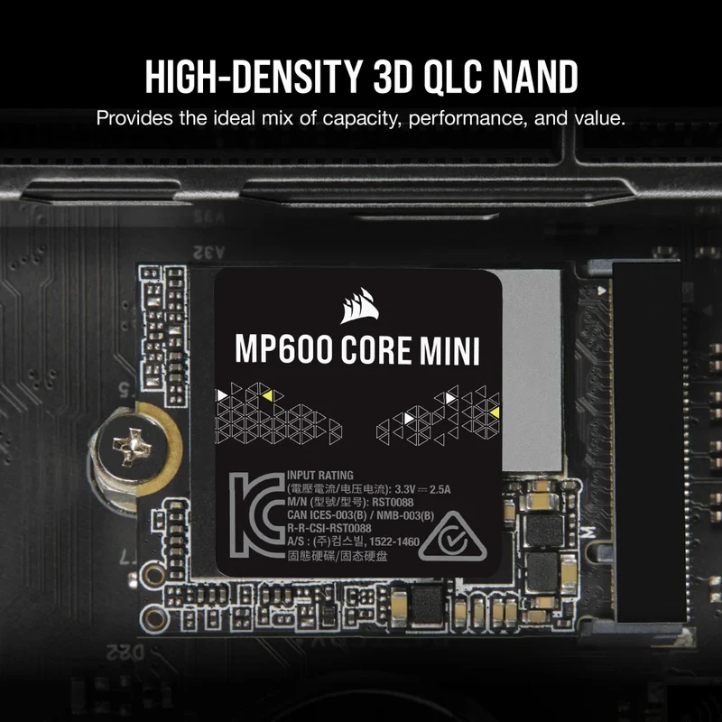 Corsair MP600 Core Mini 1TB PCIe 4.0 Gen4 x4 NVME M.2 2230 SSD (CSSD-F1000GBMP600CMN)