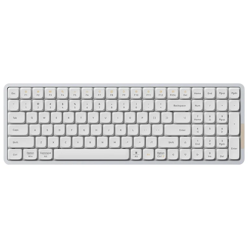 Lofree Flow 100 Keys Dual Mode Low Profile Mechanical Keyboard (Silver, Black)