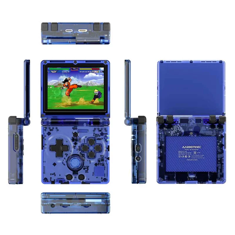 Anbernic RG35XXSP Retro Handheld Gaming Console (Black Transparent, Blue Transparent, Gray, Silver)
