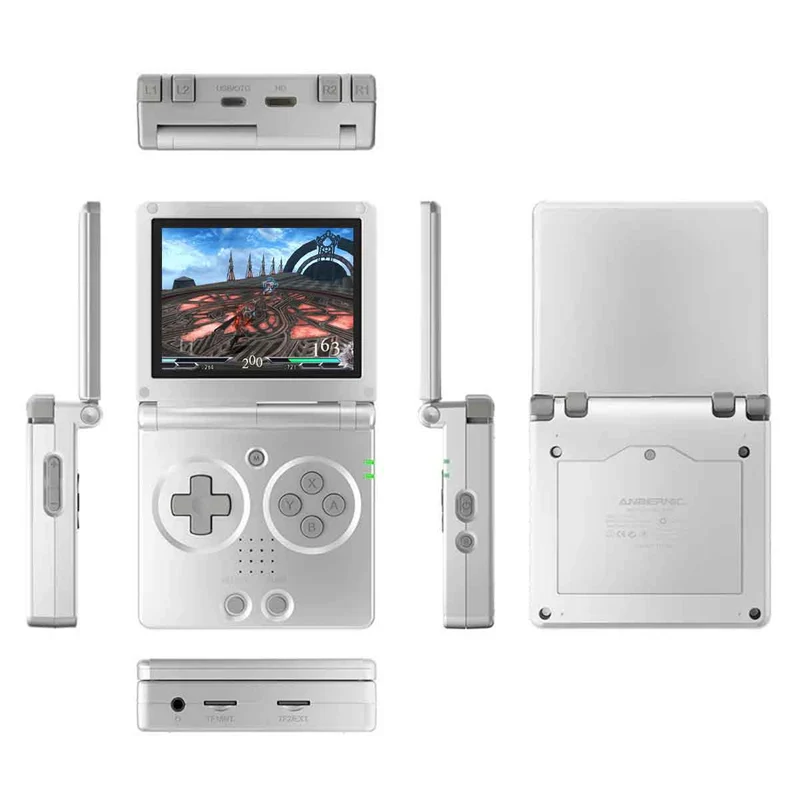 Anbernic RG35XXSP Retro Handheld Gaming Console (Black Transparent, Blue Transparent, Gray, Silver)