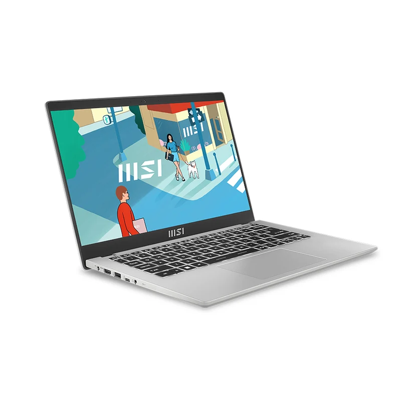 MSI Modern 14 C7M-271PH Laptop (Urban Silver) | 14" FHD (1920x1080) IPS | Ryzen 5 7530U | 16GB RAM | 512GB SSD | RX Vega Graphics | Windows 11 Home | MSI Sleeve Bag GP