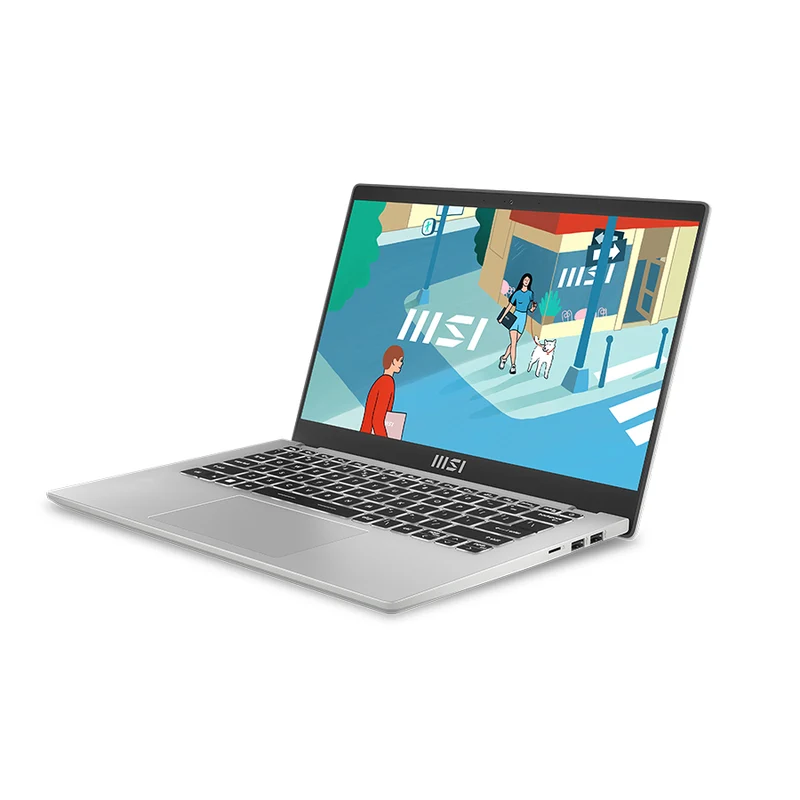 MSI Modern 14 C7M-271PH Laptop (Urban Silver) | 14" FHD (1920x1080) IPS | Ryzen 5 7530U | 16GB RAM | 512GB SSD | RX Vega Graphics | Windows 11 Home | MSI Sleeve Bag GP