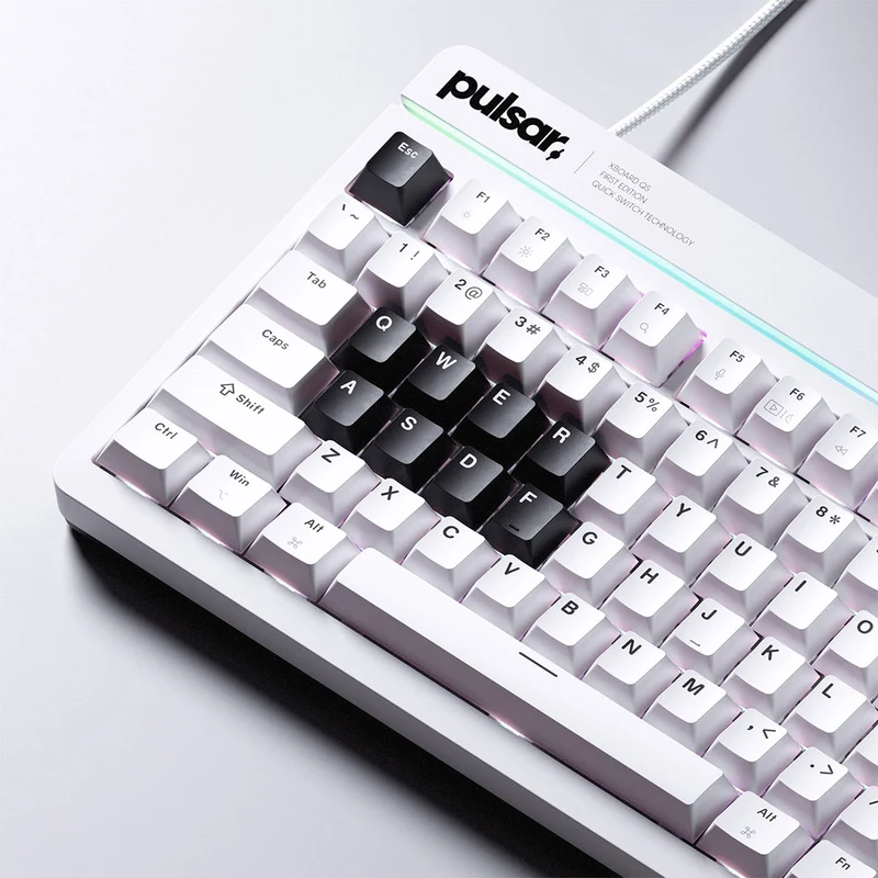 Pulsar XBOARD QS Mechanical Gaming Keyboard with Quick Switching Technology, Win/ Mac Switch Key (White) (PWKXBQSO2)