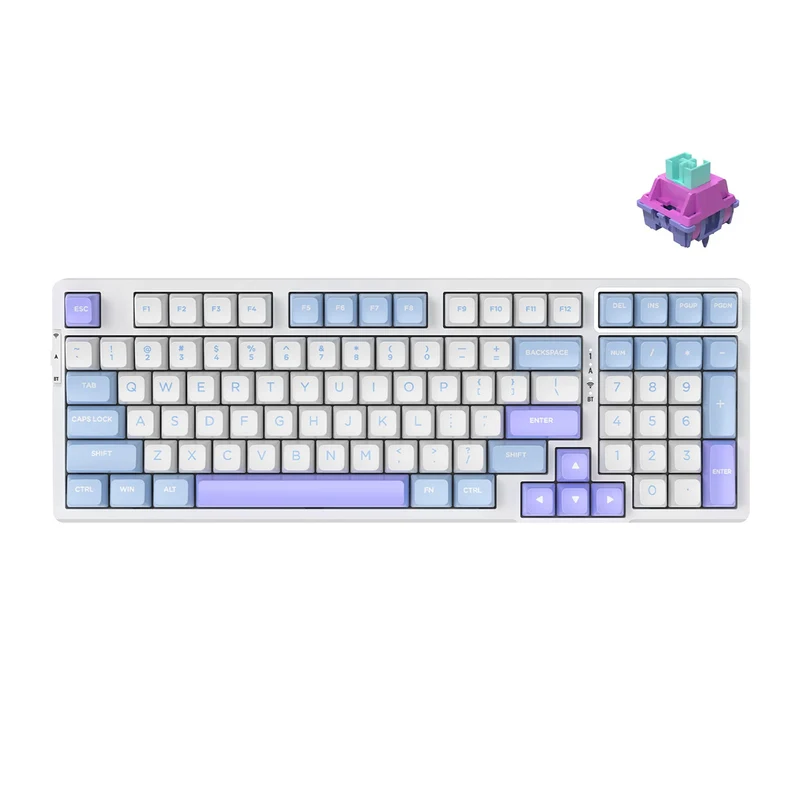 VGN V98 Pro V2 Wireless Gaming Mechanical Keyboard (Steam Wave Pro Switch) (Black Currant, Sea Salt)