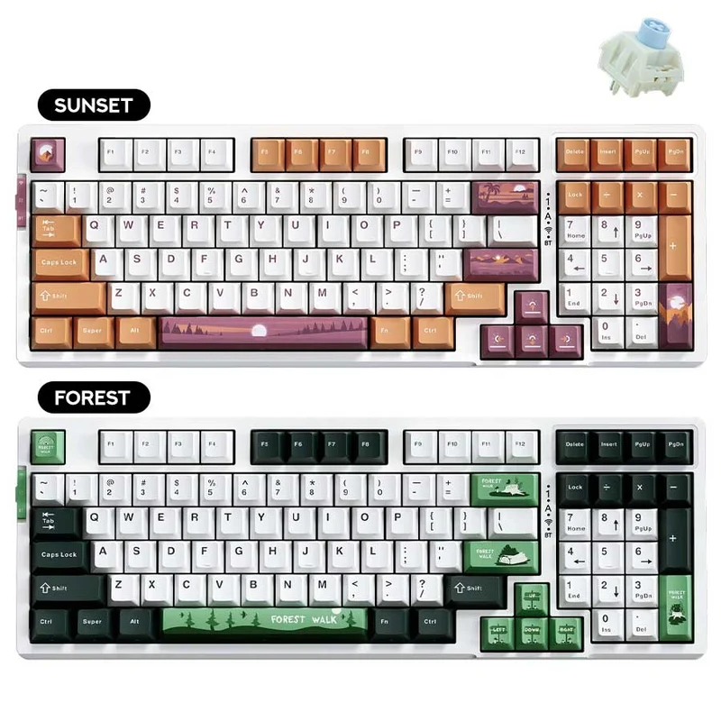 VGN V98 Pro Wireless Gaming Mechanical Keyboard (Blueberry Ice Cream Switch) (Sunset, Forest)