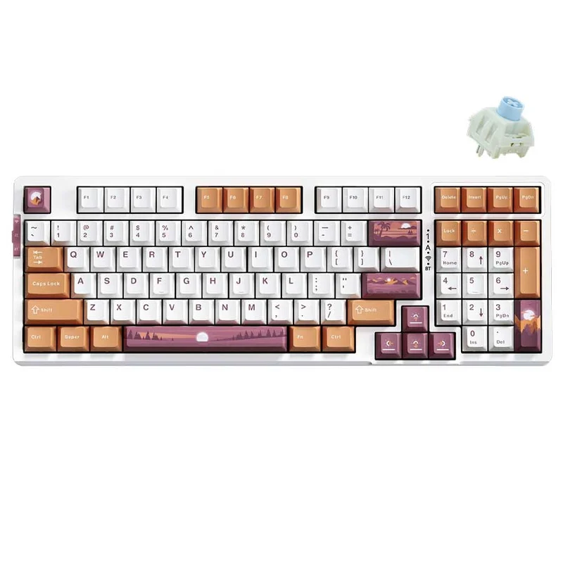 VGN V98 Pro Wireless Gaming Mechanical Keyboard (Blueberry Ice Cream Switch) (Sunset, Forest)