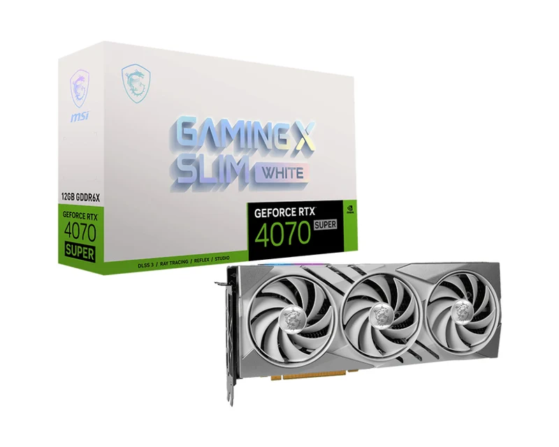 MSI GeForce RTX 4070 Super 12GB Gaming X Slim GDDR6X Graphics Card (White)